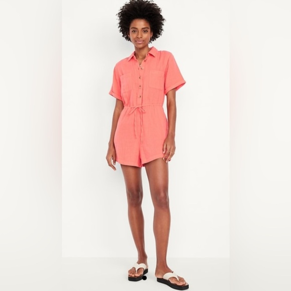 NEW…Old Navy Waist-Defined Crinkle Gauze Romper